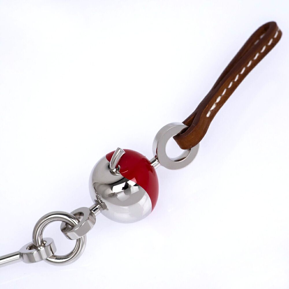 Hermes Bijou de Sac Bag Charm Fauve Rouge de Coule Apple