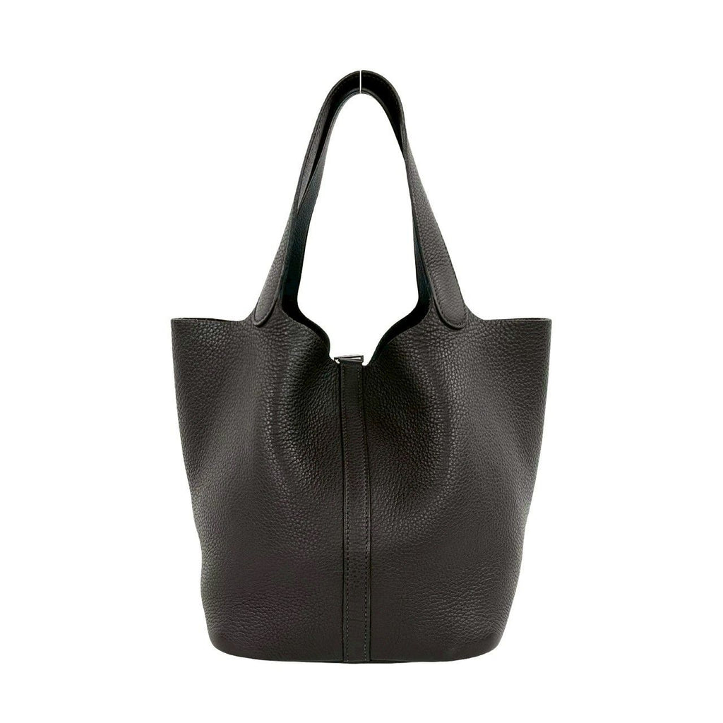 Hermes Picotin MM Taurillon Clemence Leather Tote Bag Ebene