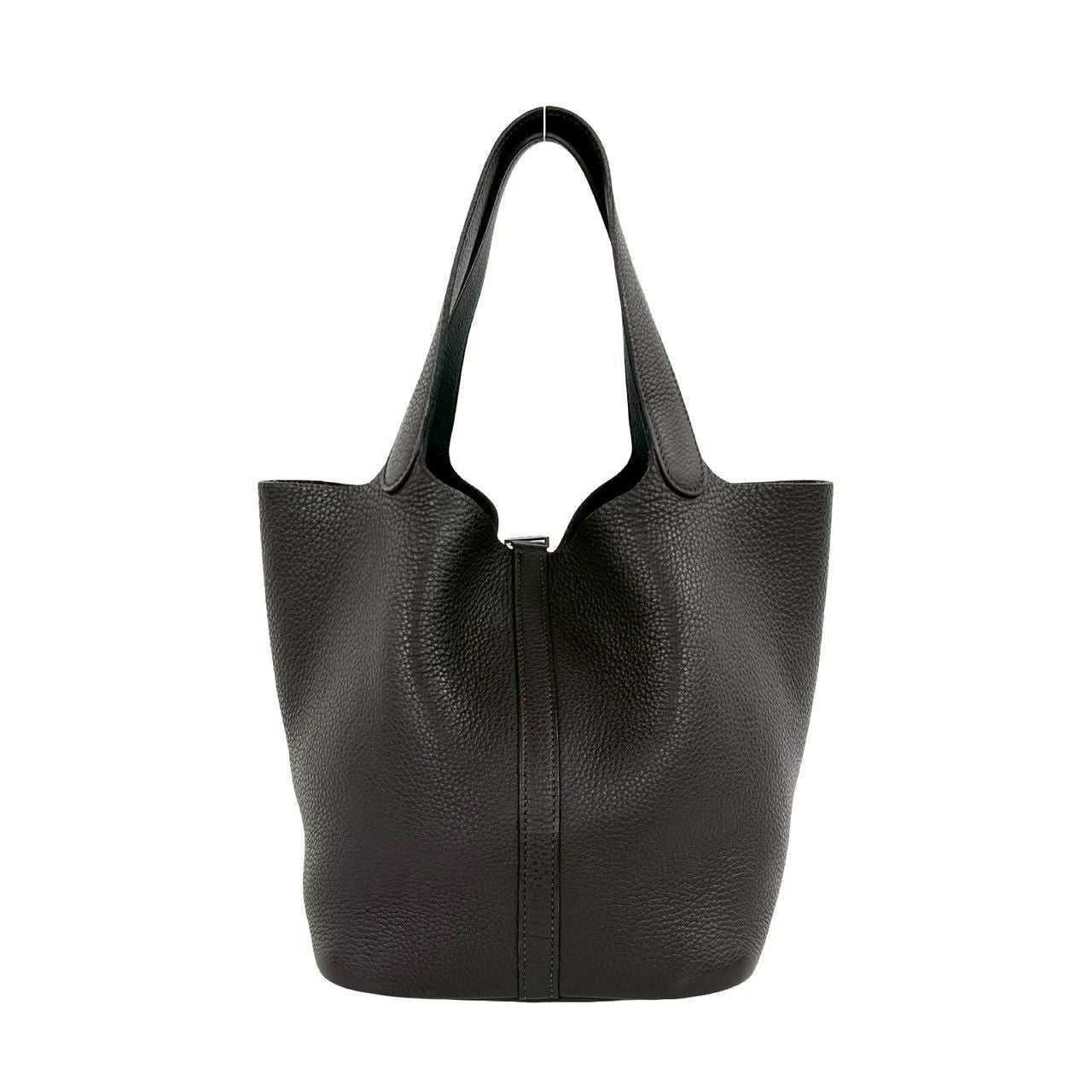 Hermes Picotin MM Taurillon Clemence Leather Tote Bag Ebene