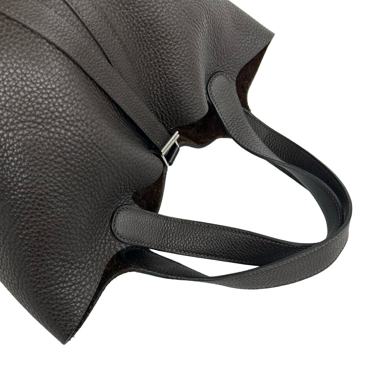 Hermes Picotin MM Taurillon Clemence Leather Tote Bag Ebene