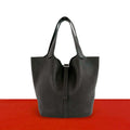 Hermes Picotin MM Taurillon Clemence Leather Tote Bag Ebene
