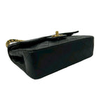 Chanel With Double Flap Quilted CC Logo Lambskin Shoulder Bag Pochette Black