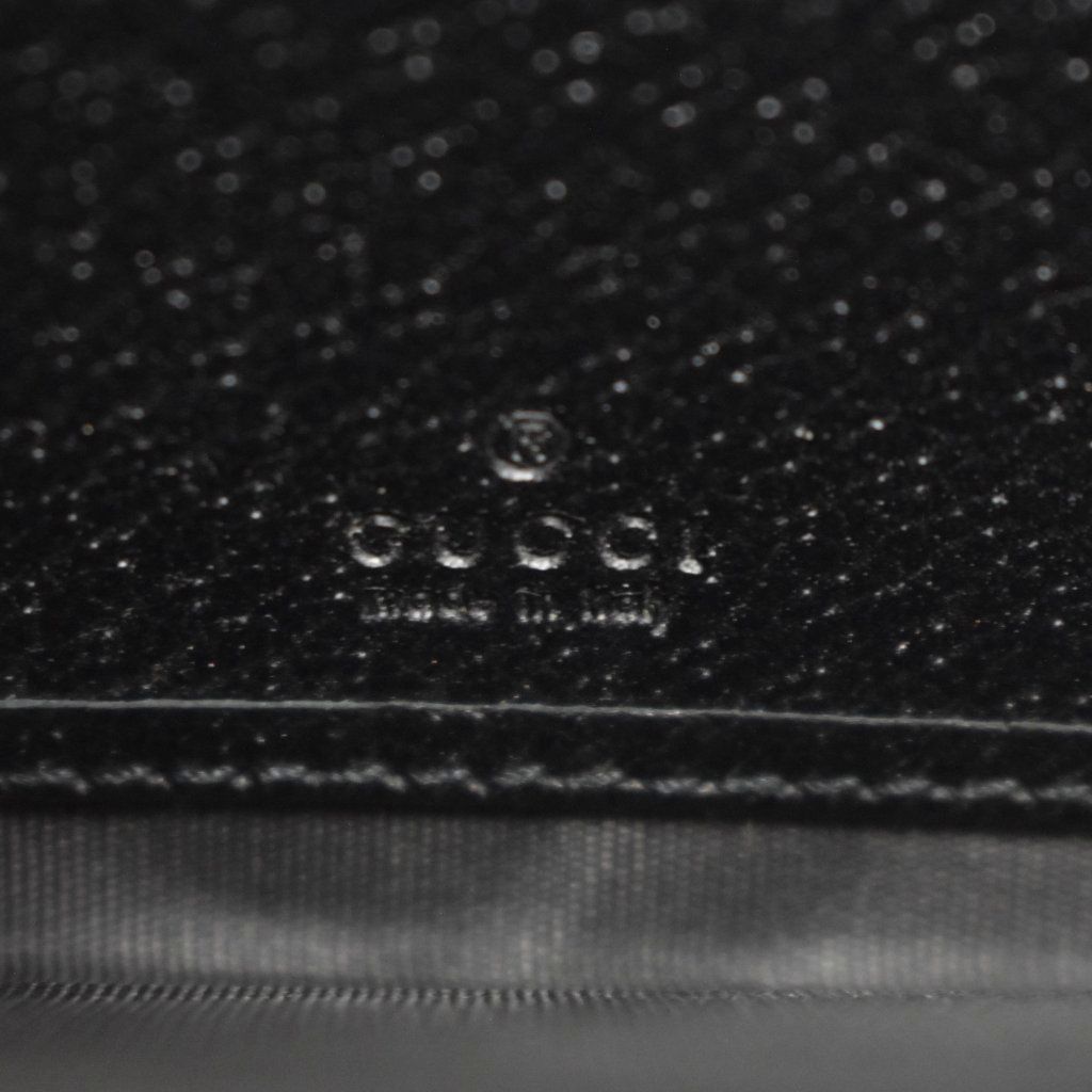 Gucci Bee & Star Round Zip Wallet Bee Leather Black Gold