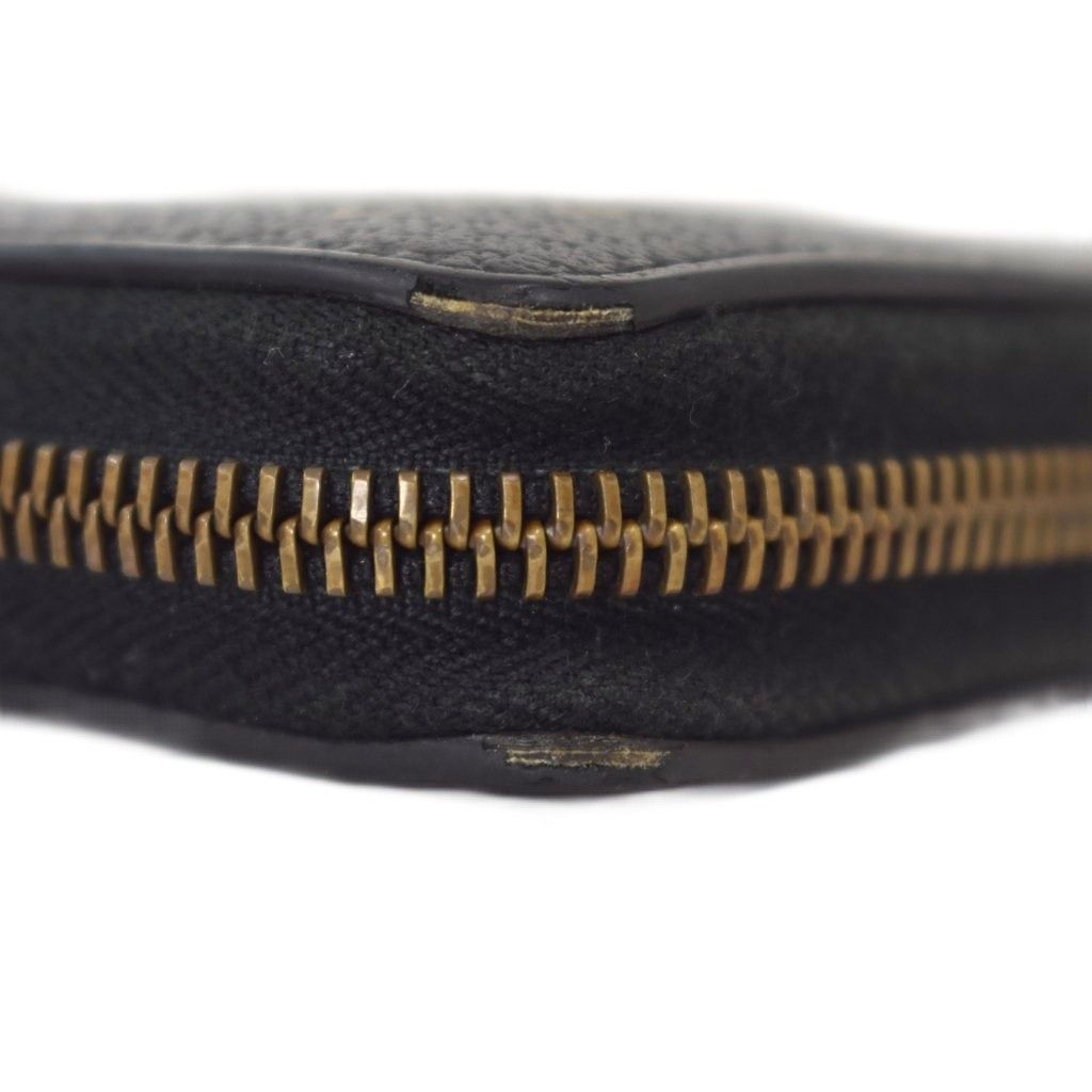 Gucci Bee & Star Round Zip Wallet Bee Leather Black Gold