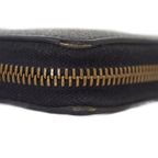 Gucci Bee & Star Round Zip Wallet Bee Leather Black Gold