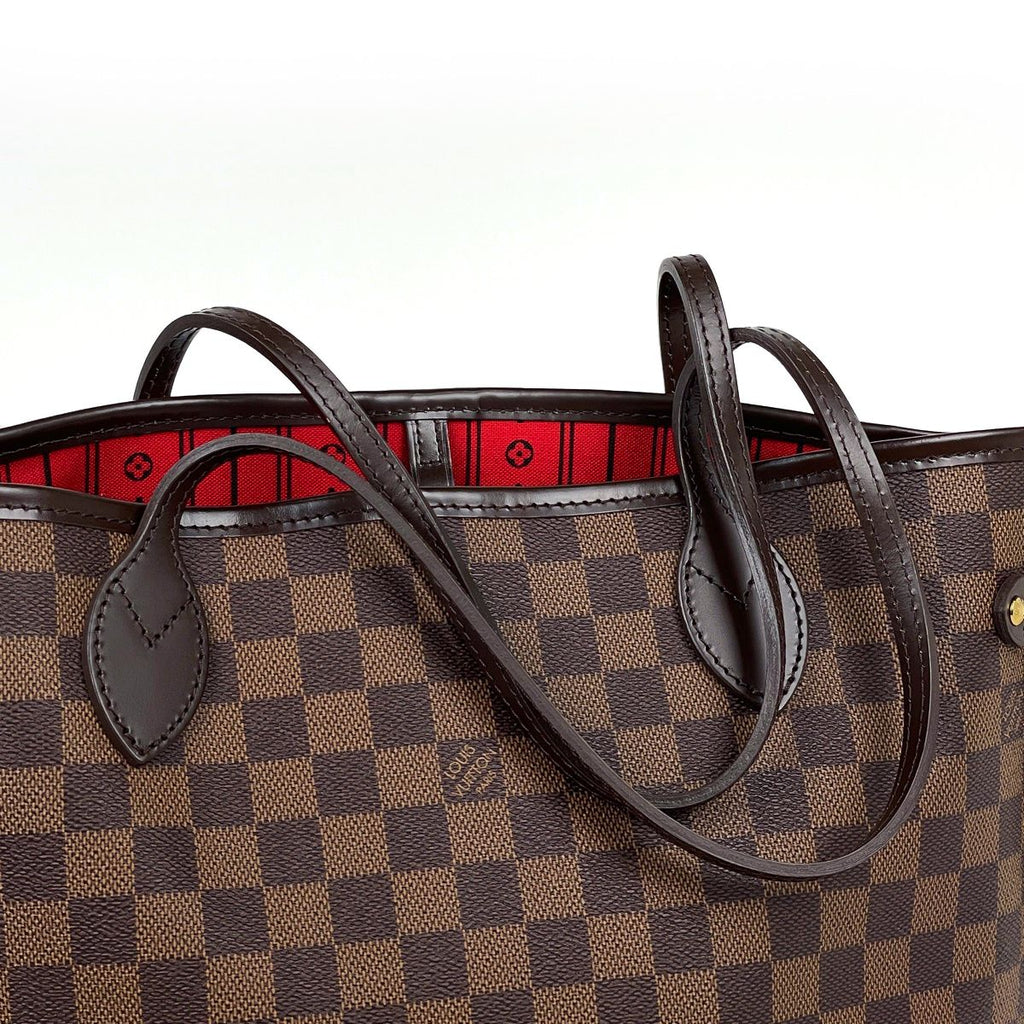 Louis Vuitton Neverfull MM Shoulder Bag Tote Damier Brown