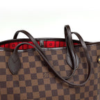 Louis Vuitton Neverfull MM Shoulder Bag Tote Damier Brown