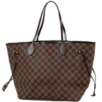Louis Vuitton Neverfull MM Shoulder Bag Tote Damier Brown