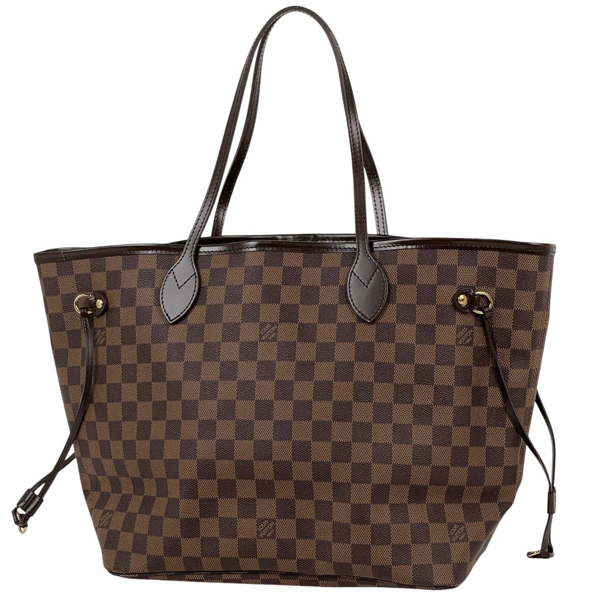 Louis Vuitton Neverfull MM Shoulder Bag Tote Damier Brown