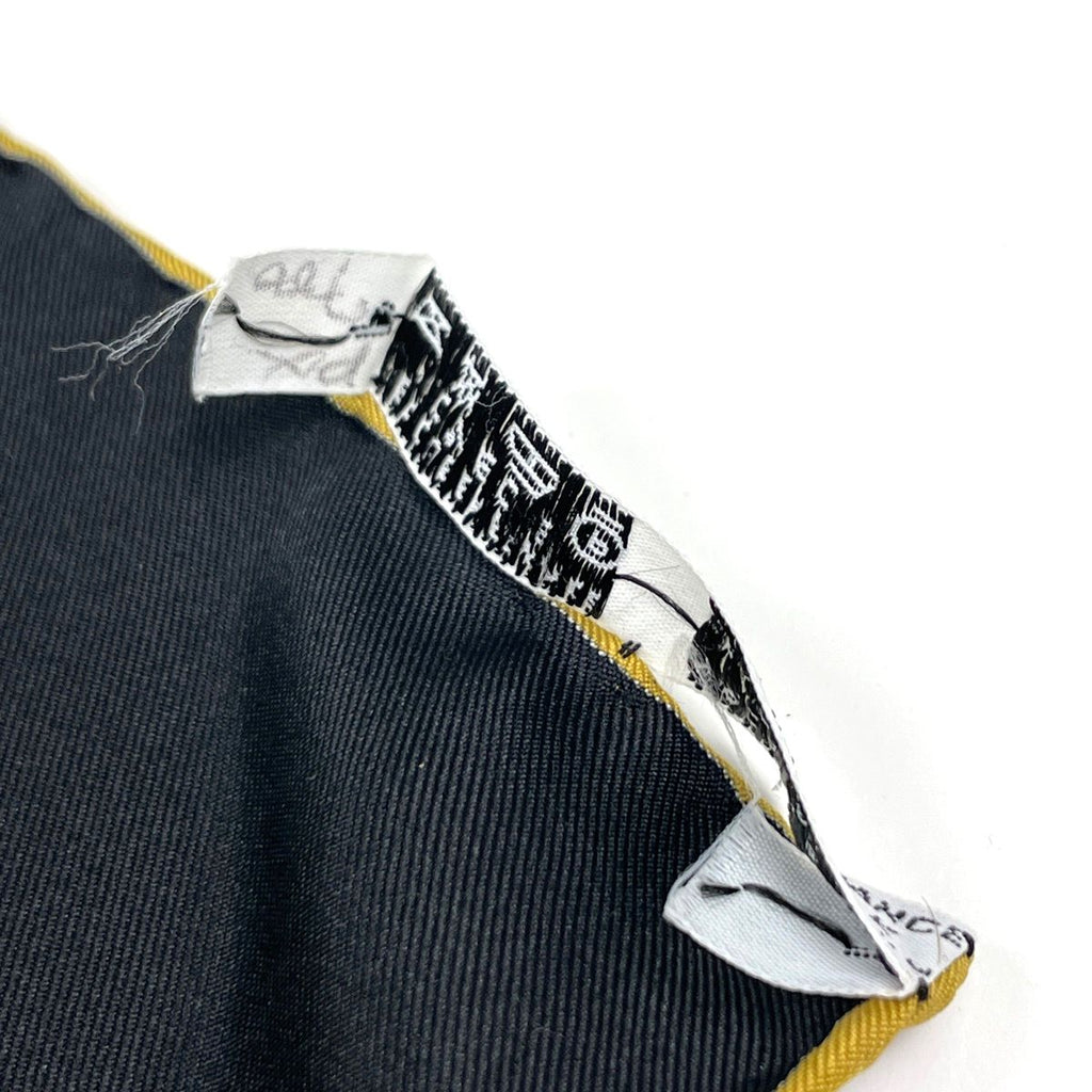Hermes Carre 90 Animaux Solaires Animals of the Sun Scarf Silk Black Yellow