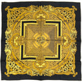 Hermes Carre 90 Animaux Solaires Animals of the Sun Scarf Silk Black Yellow