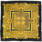 Hermes Carre 90 Animaux Solaires Animals of the Sun Scarf Silk Black Yellow