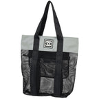 Chanel Sports Line Mesh Tote Bag CC Logo Nylon Canvas Black Gray