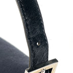 Fendi Zucca Logo Shoulder Bag Mamma Baguette Fabric Black
