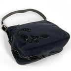 Fendi Zucca Logo Shoulder Bag Mamma Baguette Fabric Black