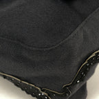 Fendi Zucca Logo Shoulder Bag Mamma Baguette Fabric Black