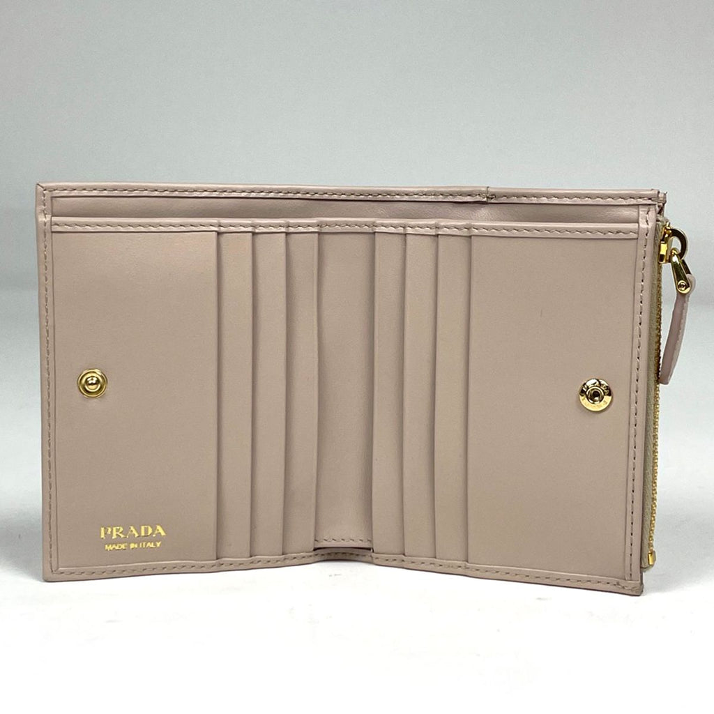 Prada Bifold Wallet Leather Pink