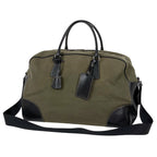 Prada Boston Bag 2-Way Canvas Khaki Black