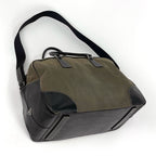 Prada Boston Bag 2-Way Canvas Khaki Black