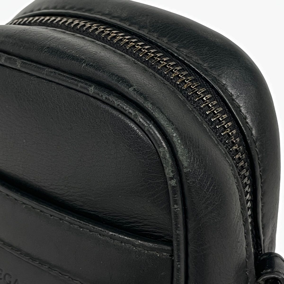 Bottega Veneta Leggero Shoulder Pouch Perforated Bag Leather Black
