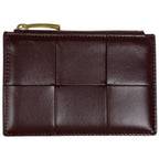 Bottega Veneta Cassette Fastener Card Case Coin Leather Bordeaux