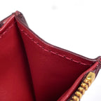 Bottega Veneta Cassette Fastener Card Case Coin Leather Bordeaux