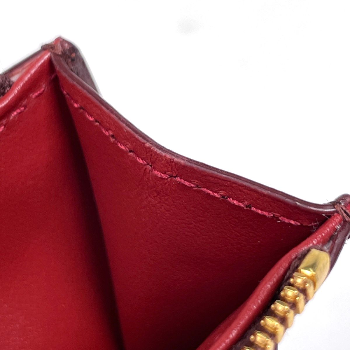 Bottega Veneta Cassette Fastener Card Case Coin Leather Bordeaux