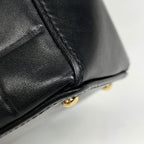 Chanel Choco Bar Shoulder Bag CC Logo Leather Black