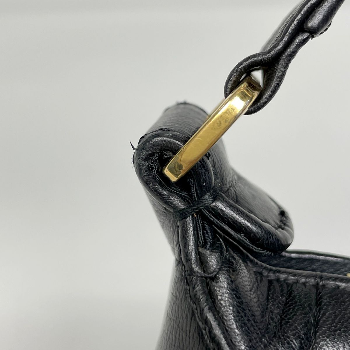 Chanel Choco Bar Shoulder Bag CC Logo Leather Black