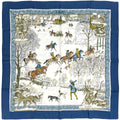 Hermes Carre 90 L`hive Scarf Winter Fire Silk Blue Multicolor