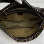 Fendi Zucca Pattern Shoulder Bag Canvas Brown