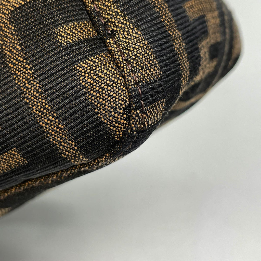Fendi Zucca Pattern Shoulder Bag Canvas Brown