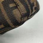 Fendi Zucca Pattern Shoulder Bag Canvas Brown