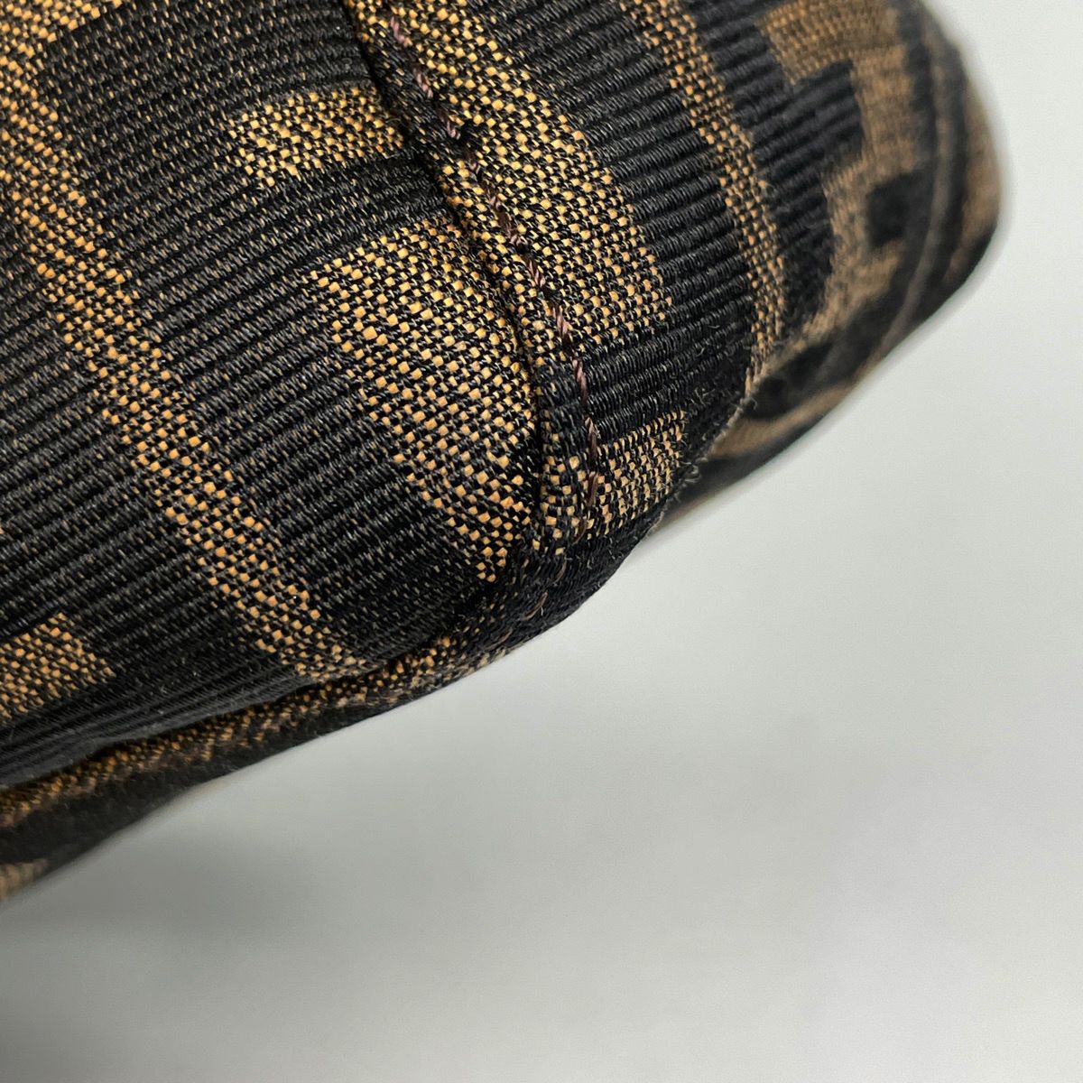 Fendi Zucca Pattern Shoulder Bag Canvas Brown