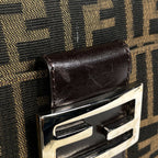Fendi Zucca Pattern Shoulder Bag Canvas Brown