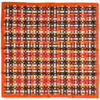 Hermes Carre 90 Bolduc AU Scarf Check Ribbon Silk Orange Brown