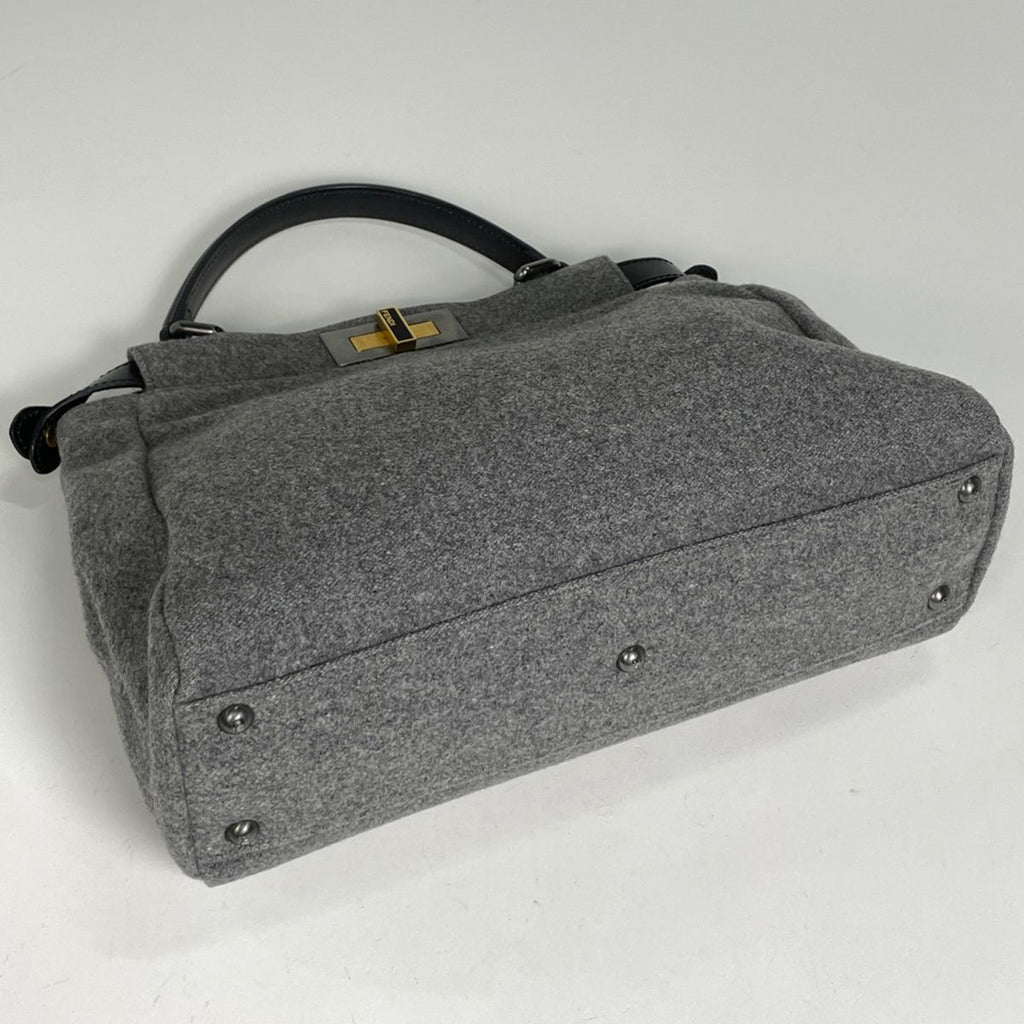 Fendi Peekaboo Handbag Fabric Gray
