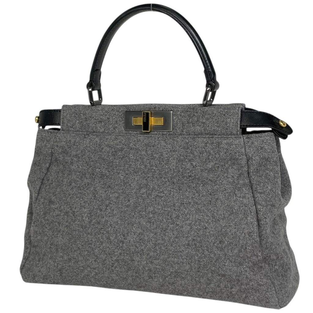 Fendi Peekaboo Handbag Fabric Gray