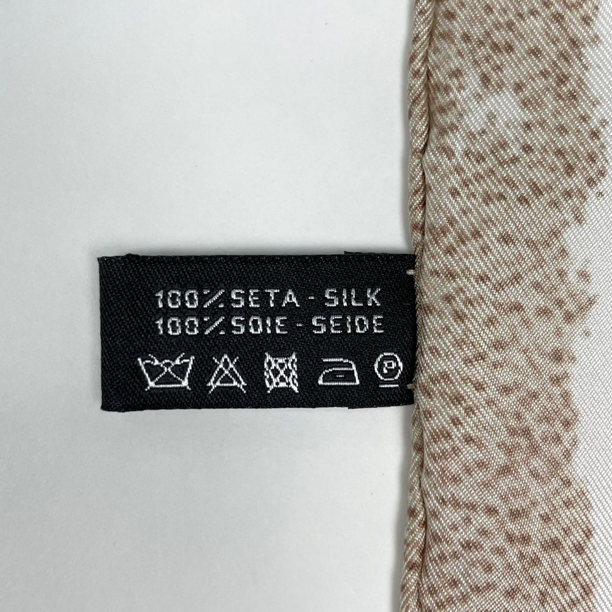 Chanel Scarf CC Logo Camellia Silk Beige Black