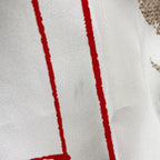 Chanel Scarf CC Logo Camellia Silk Beige Black