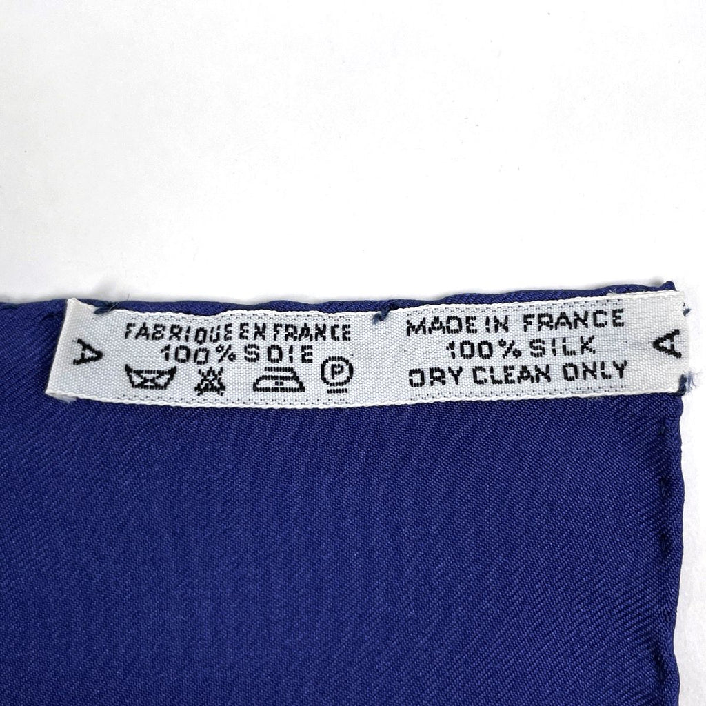 Hermes Carre 90 Marine Et Cavalerie Scarf Sea and Cavalry Silk Navy Multicolor