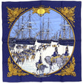 Hermes Carre 90 Marine Et Cavalerie Scarf Sea and Cavalry Silk Navy Multicolor