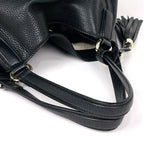 Gucci Tote Bag Soho Fringe Interlocking Leather Black