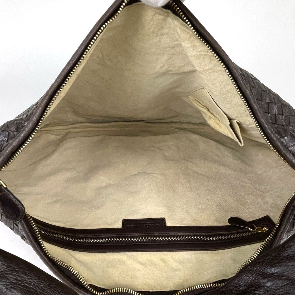 Bottega Veneta Shoulder Bag Intrecciato Leather Brown