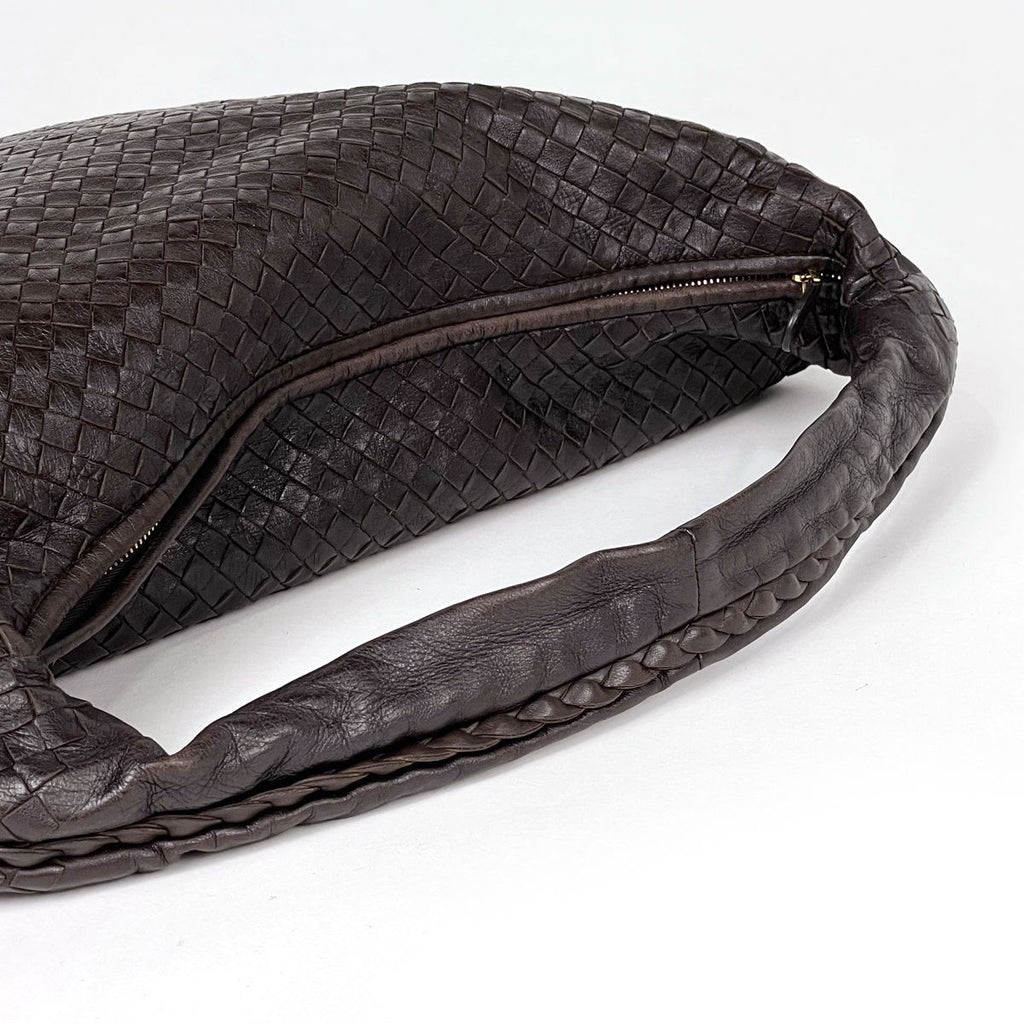 Bottega Veneta Shoulder Bag Intrecciato Leather Brown