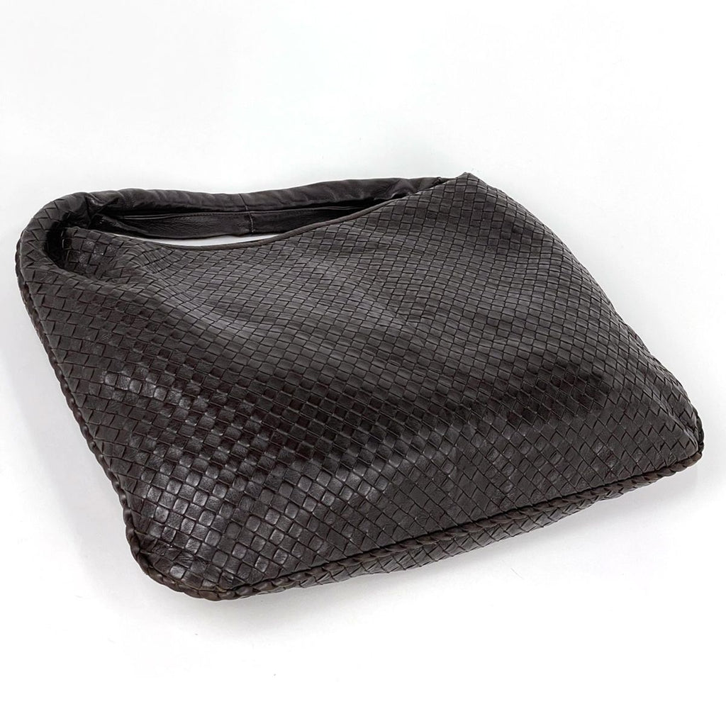 Bottega Veneta Shoulder Bag Intrecciato Leather Brown