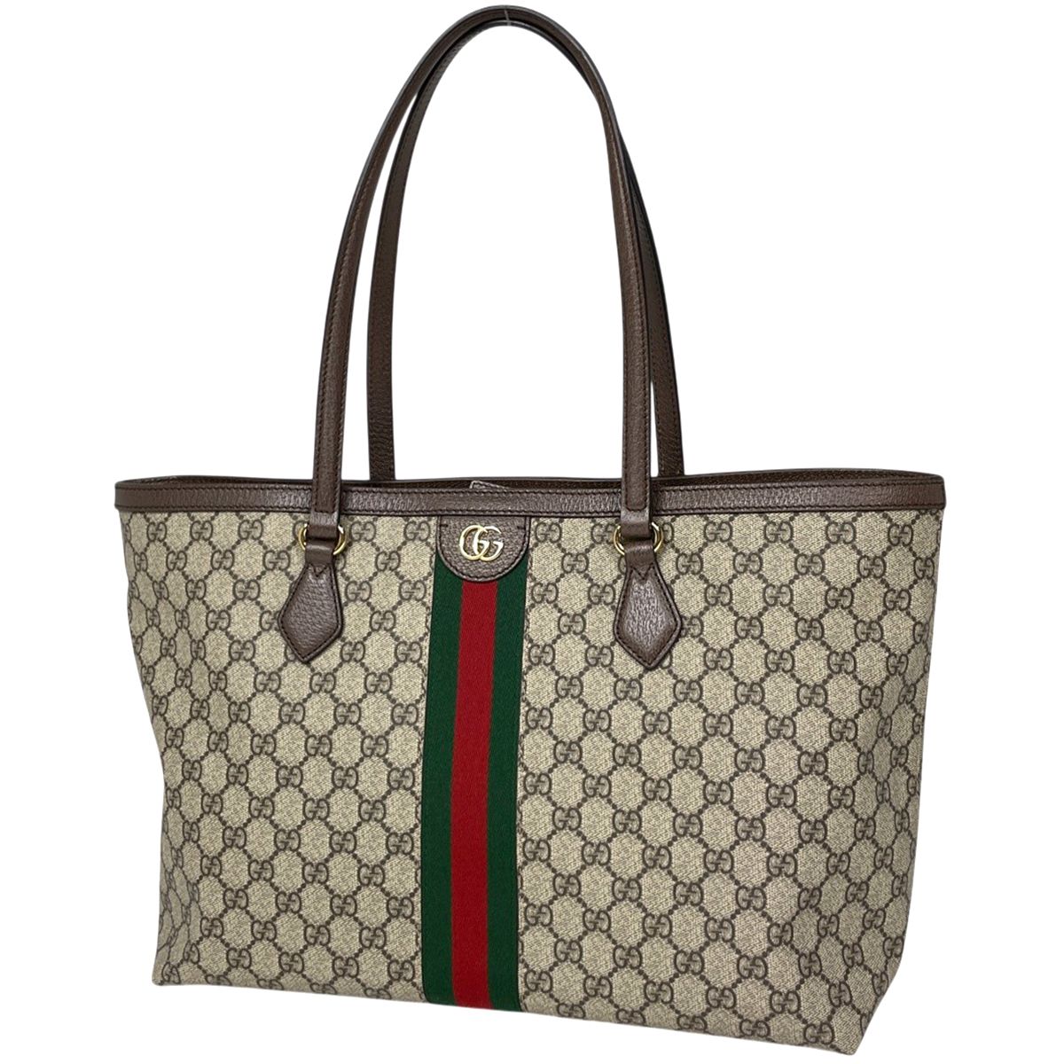 Gucci Ophidia GG Tote Bag Sherry Line Web Supreme Brown