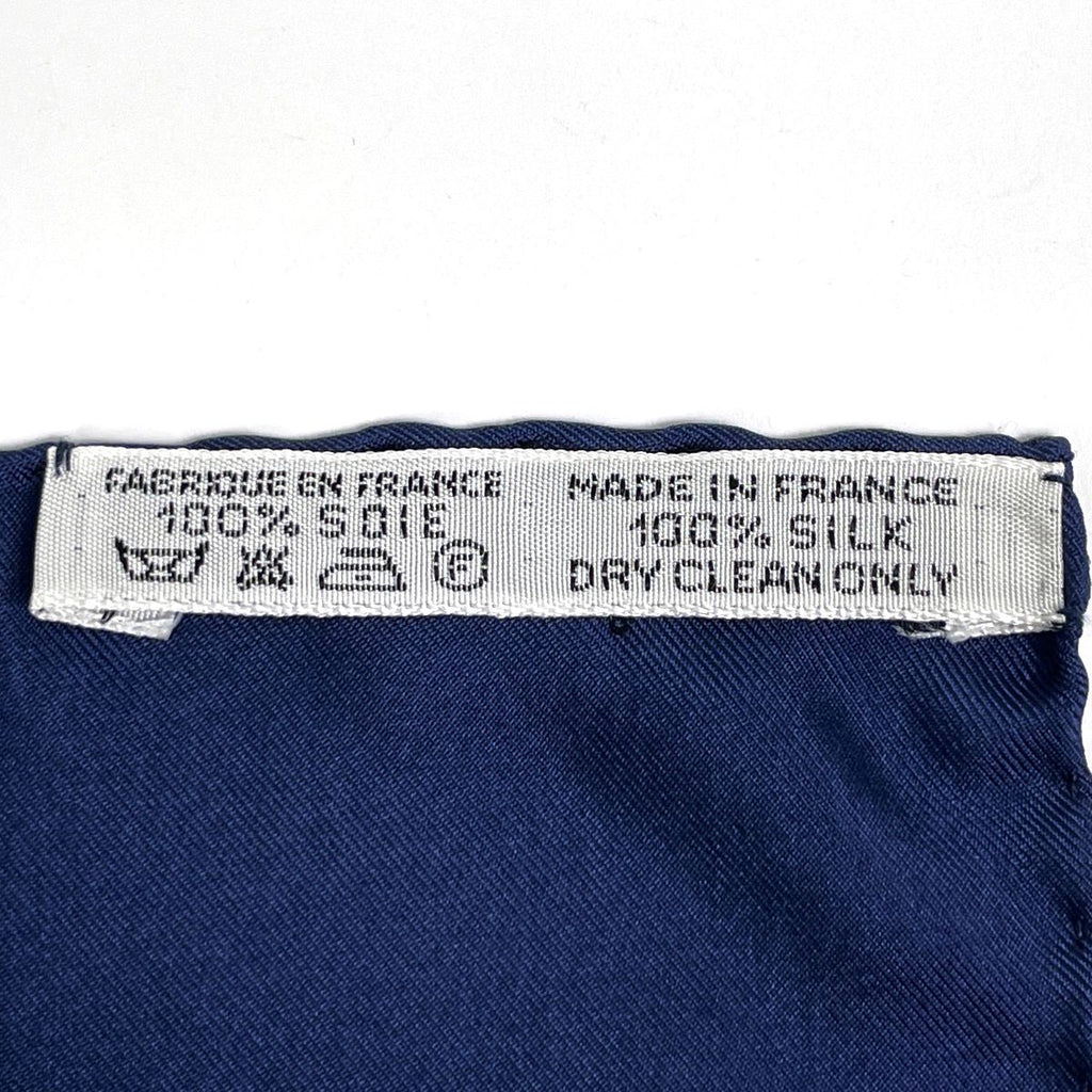 Hermes Carre 90 Brazil Detail Scarf Silk Navy Black Multicolor