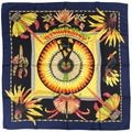 Hermes Carre 90 Brazil Detail Scarf Silk Navy Black Multicolor