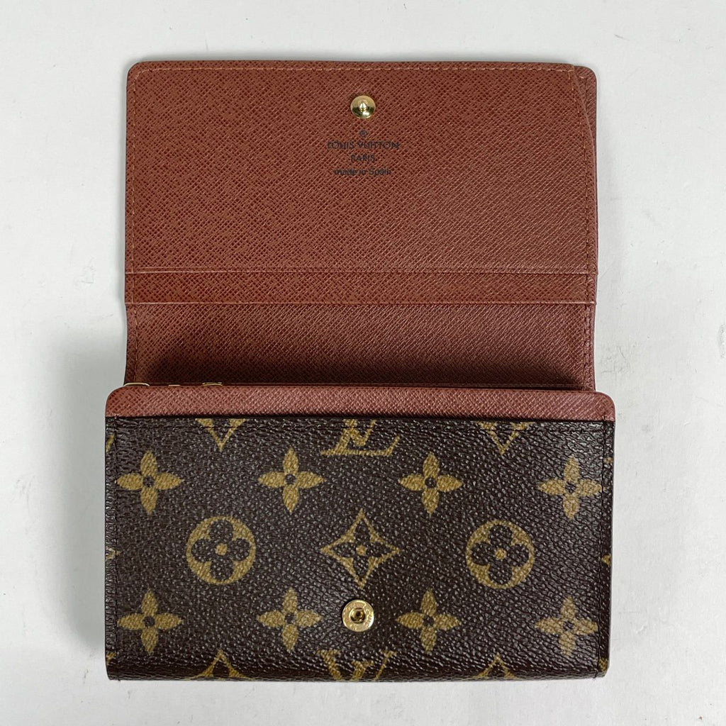Louis Vuitton Porte Monet Billets Tresor Bifold Wallet Monogram Brown